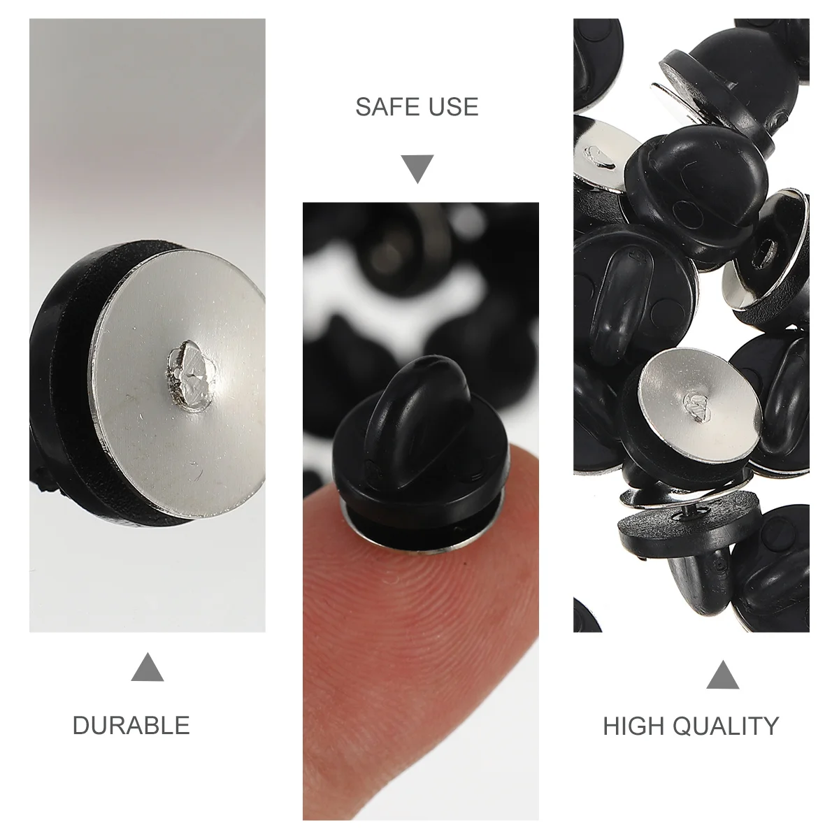 

50 Pcs Brooch Badge Pin Keeper Back Backs Tie Tacks Rubber Clutch Uniform Accessories