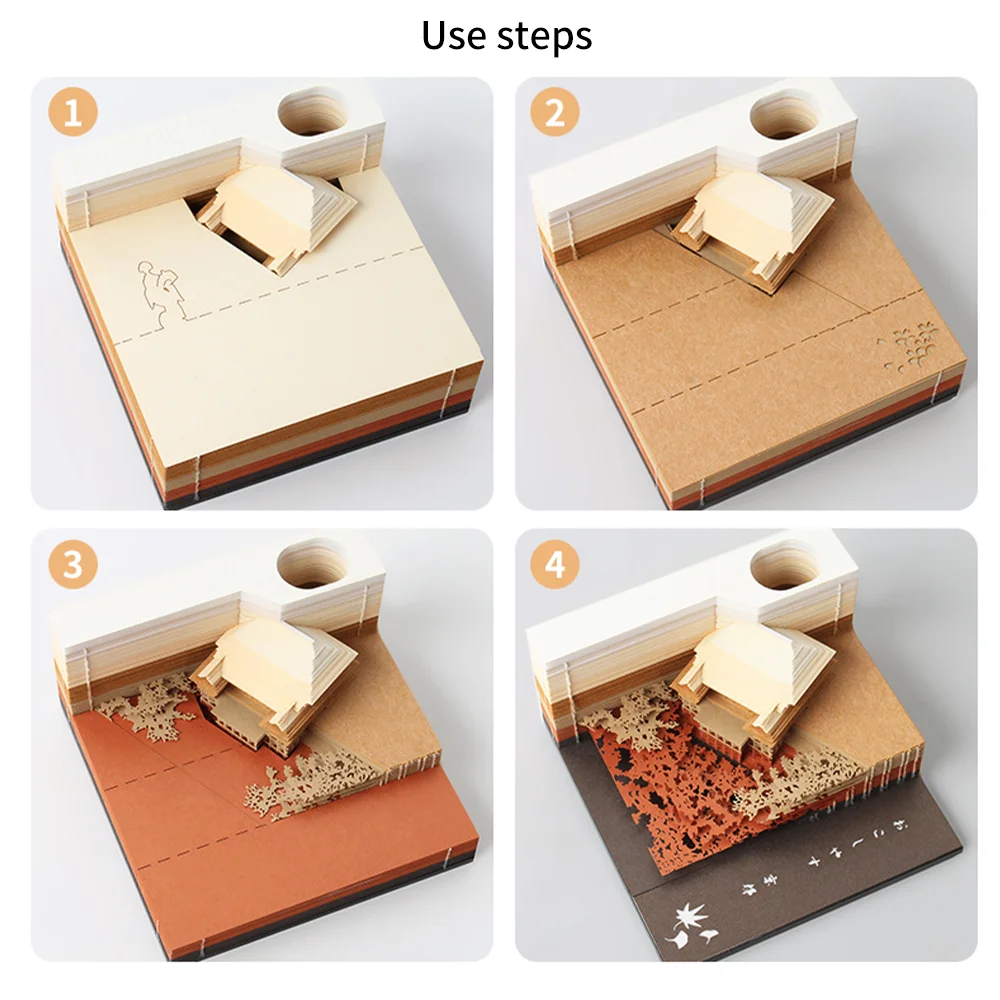Omoshiroi Block 3D Memo Pad 155 Sheets Kiyomizu Temple Miniature Notepad Architecture 3D Notebook DIY Note Paper Christmas Gift - Image 2