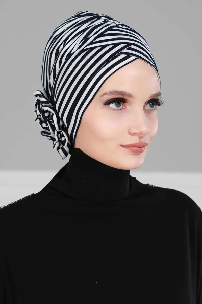 Cruz Rosa rayas hueso Azul Marino