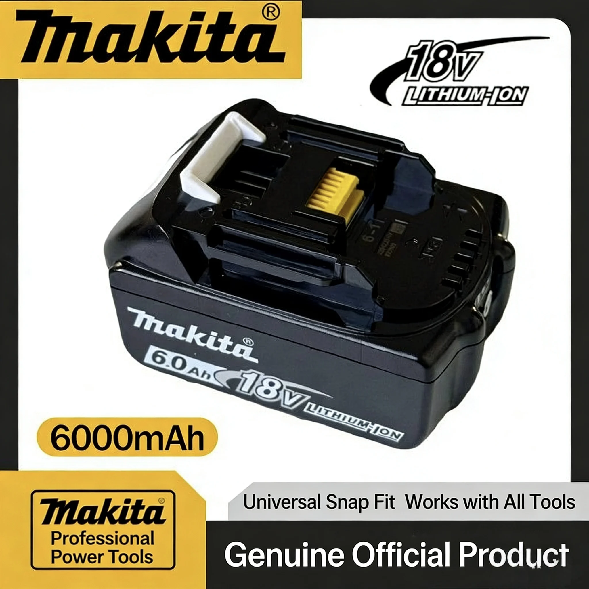 

100% Genuine Makita 18V 6.0Ah Battery BL1860 BL1850B BL1850 BL1840 BL1830 BL1815 LXT400 For Makita Drill Power Tools