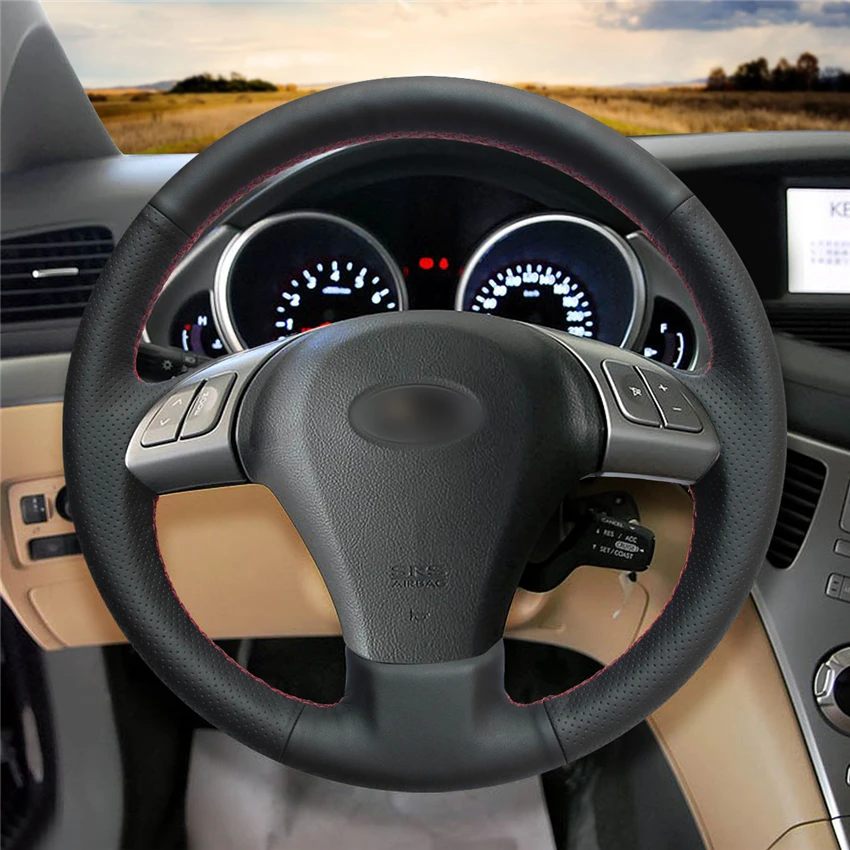 

Сшитый вручную нескользящий кожаный чехол на руль для Subaru Tribeca 2007-2011, аксессуары для интерьера