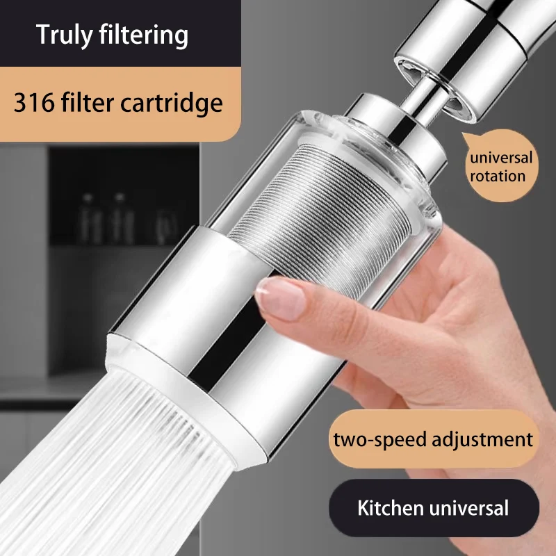 

Two-speed Kitchen Faucet Anti-splash Head Spout Filter Household Universal Multi-function Water Purification Faucet Extender