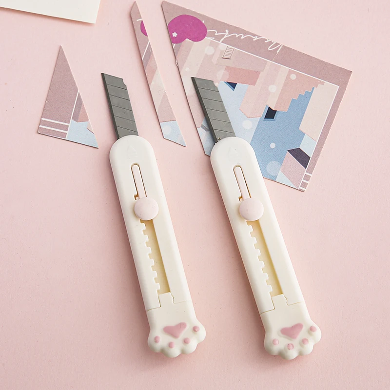 المحمولة البسيطة القط مخلب سكّين متعدّد الاستخدامات الإبداعية Kawaii مريحة حساب اليد ورقة قطع أداة طالب القرطاسية لوازم الفن #5