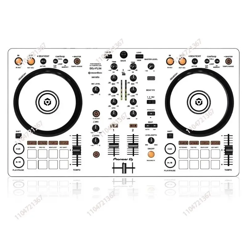 (New)DDJ-FLX4 Film All-in-one Machine Flx4 Controller Disc Player Ddjflx4 Sticker White