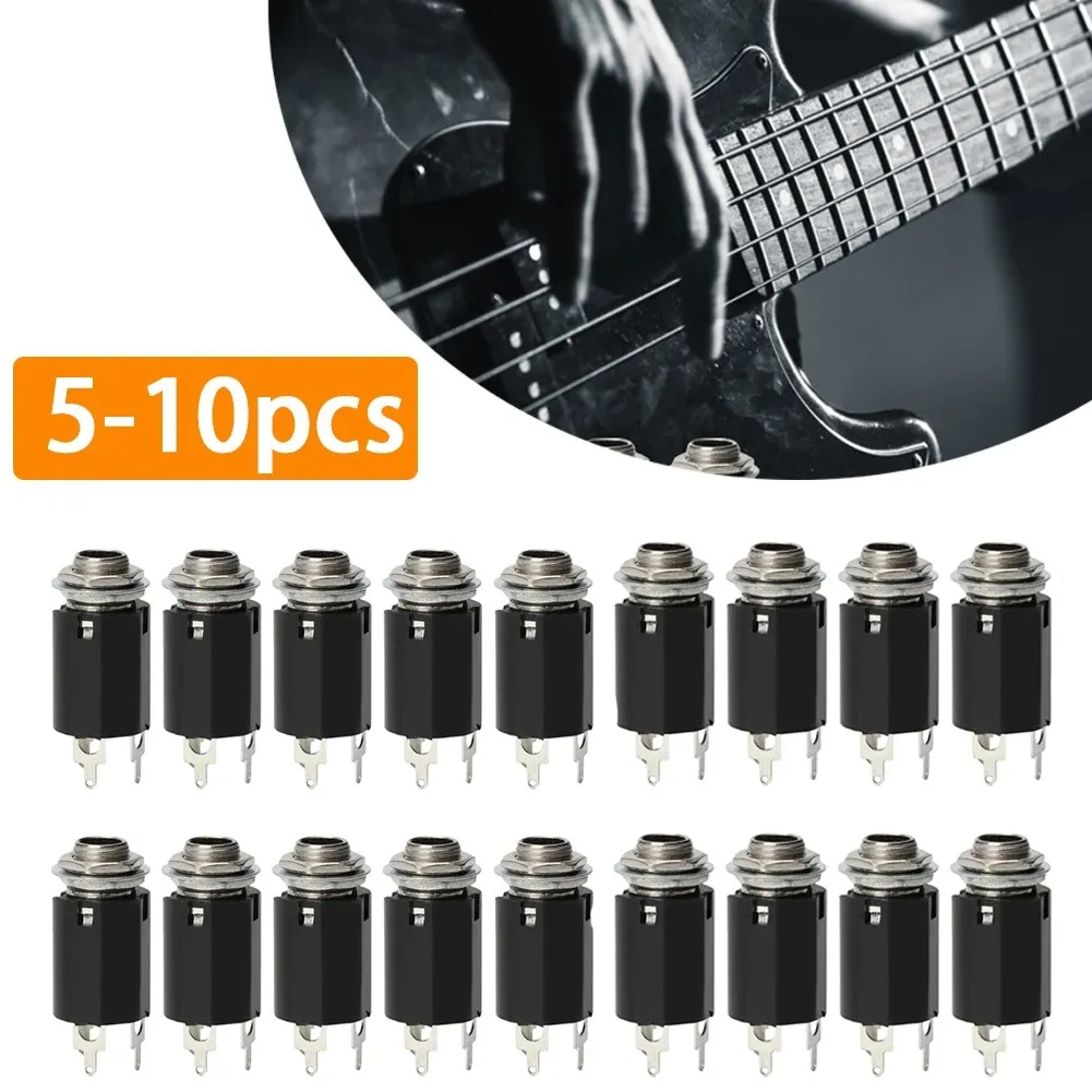 Hot Sale Guitar Stereo Output Plugs Delicate Design Acoustic Electric Guitar EQ Socket Plug 6.35mm Jack Stereo Output Sock