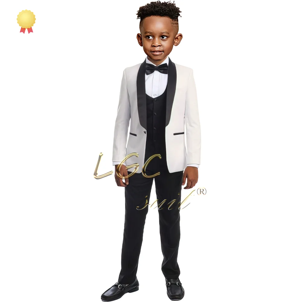 Boys black collar one button dress 2-piece suit, wedding birthday party event party celebration custom children\'s suit tuxedo