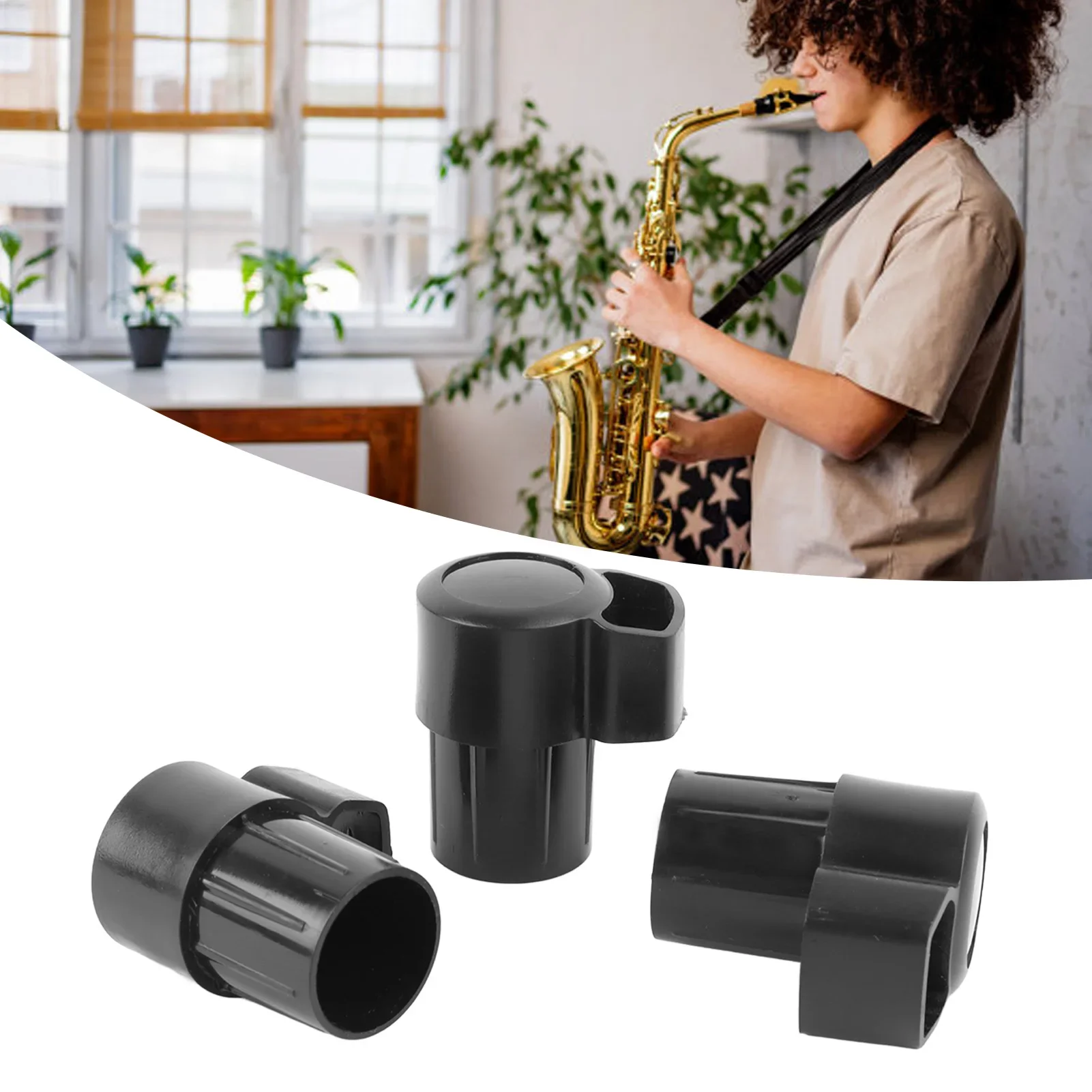 3PCS B Flat Alto Saxophone Plugs ABS Plastic Sax End Caps Bent Neck Key Protector Musical Instrument Parts