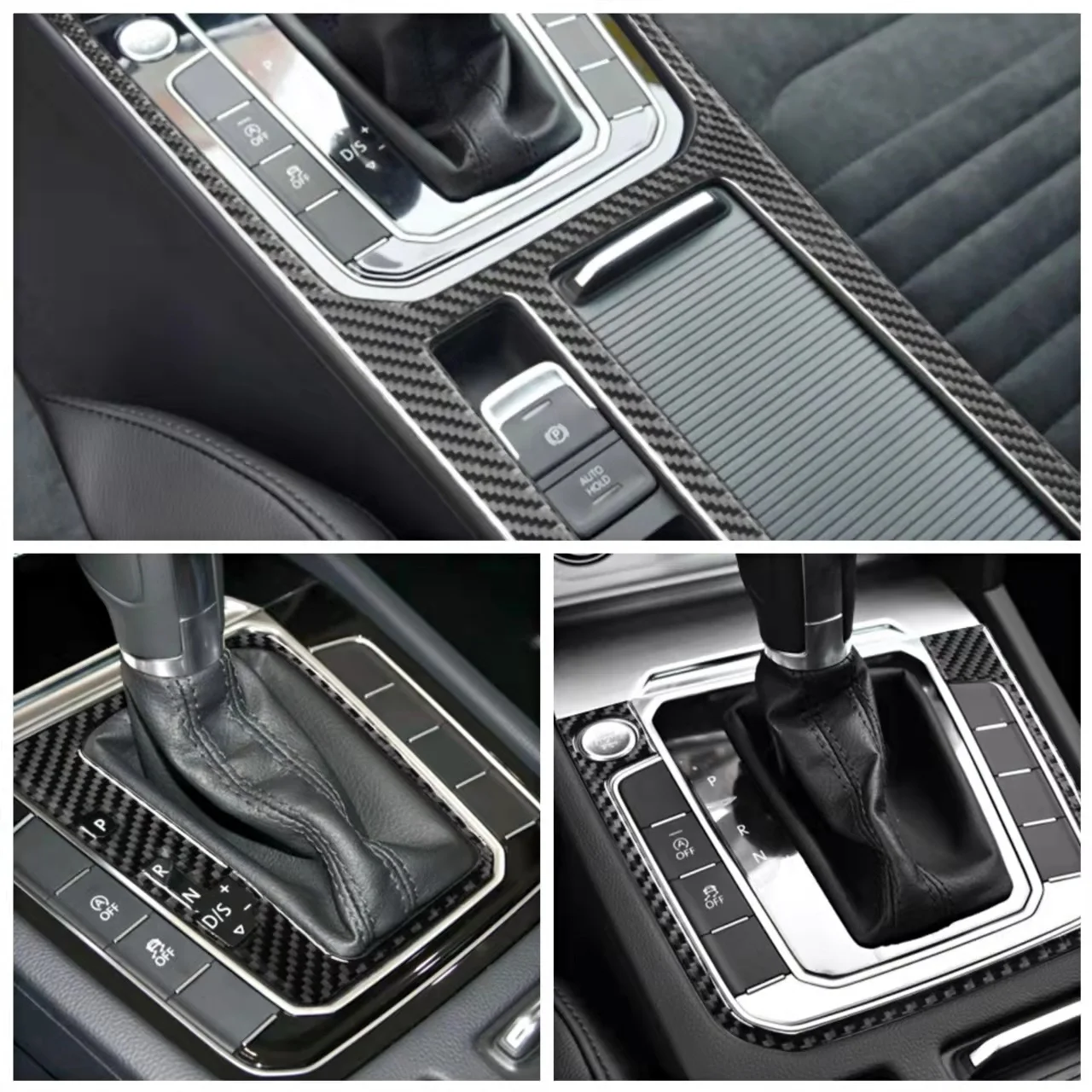 Carbon Fiber Car Inner Decoration Stickers For Volkswagen VW Magotan Arteon 2017-2019 Center Console Cover Trim Car Accessories