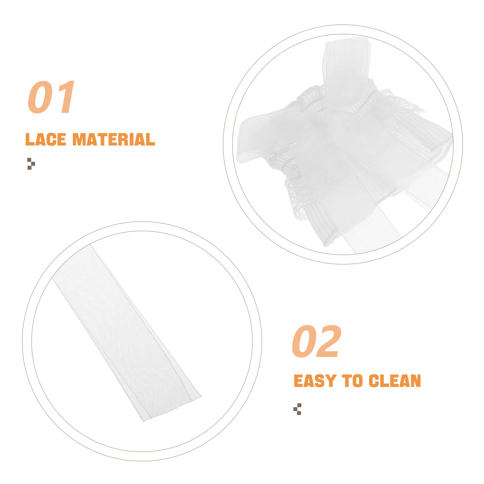 1 زوج لوليتا مقوس دانتيل أصفاد للذراع انفصال الأكمام للنساء الزفاف تأثيري الذراع العلوي الدانتيل كشكش كم الأصفاد الزخرفية #5