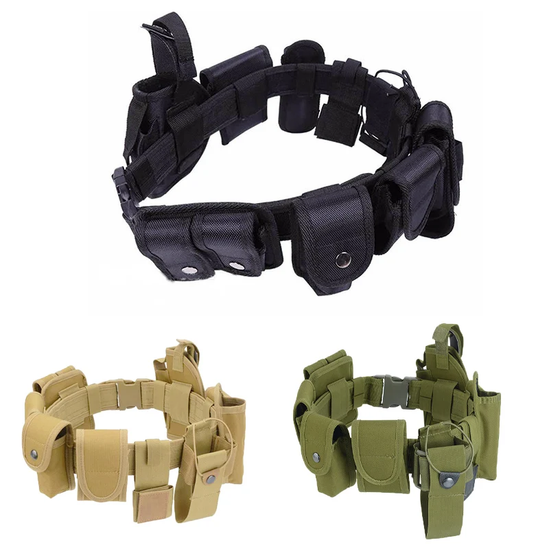 Outdoor Tactical Belt Set Police Security Guard Modular Equipment Multi-pockets Hip Pack Hunting Multifunctional Belt bag