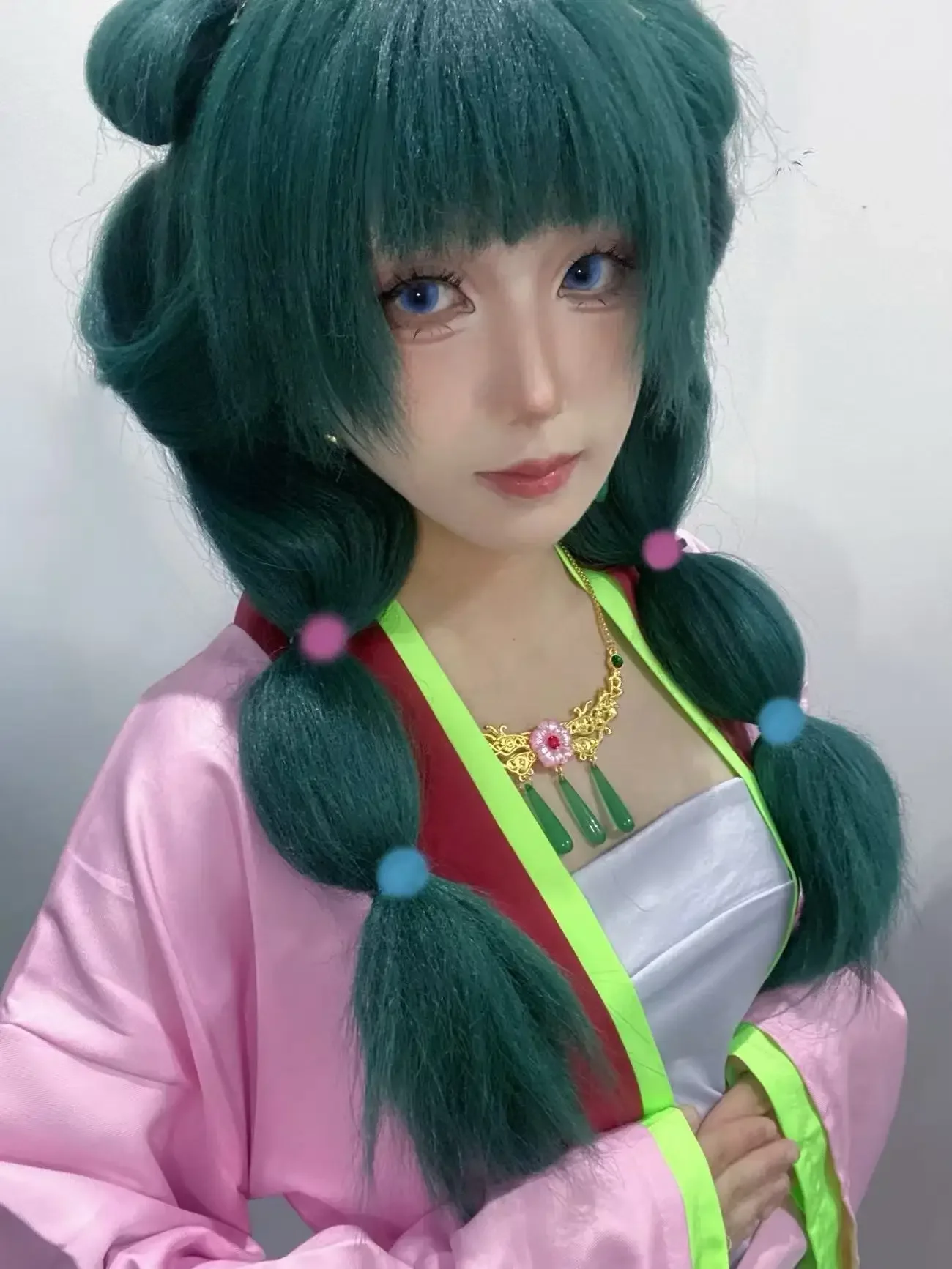 Anime The Apothecary Diaries Maomao Cosplay Costume Accessories Set Wig Necklace Earrings Hairpins
