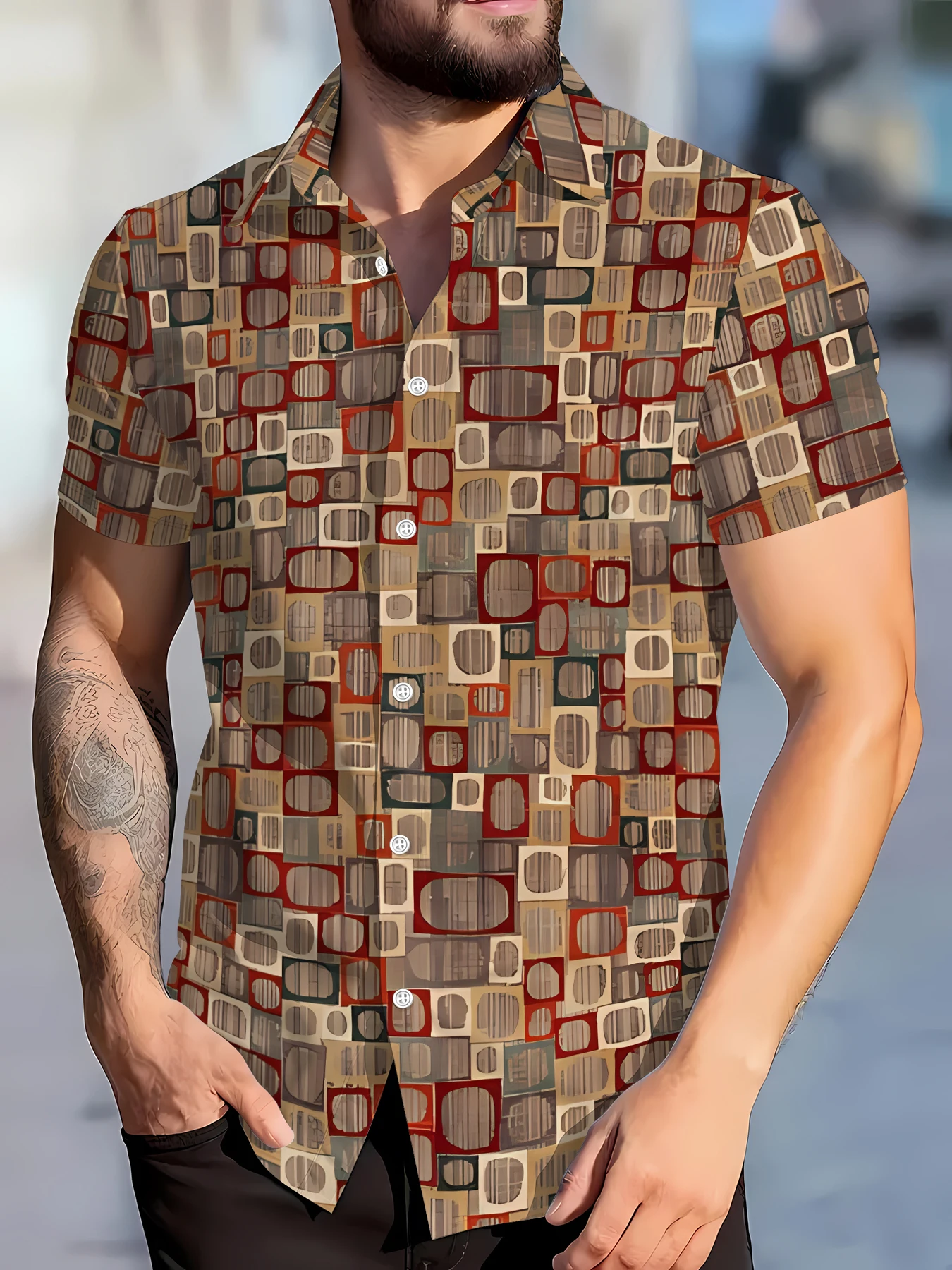 

Мужская летняя рубашка 2026 года – с 3D-принтом, дышащая, влагоотводящая, повседневная и модная, освежающая мужская одежда