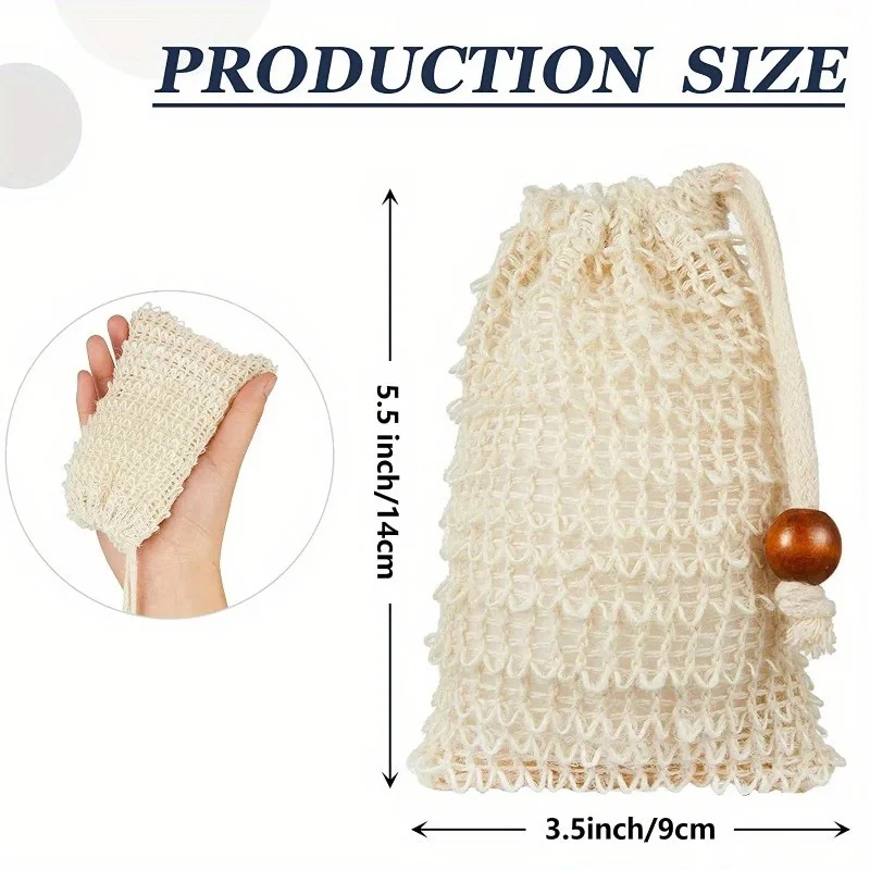 [Exfoliating Soap Saver] 5pcs Exfoliating Soap Saver Pouch | Mesh Drawstring Bag with Loofah Sponge for Shower And Bath