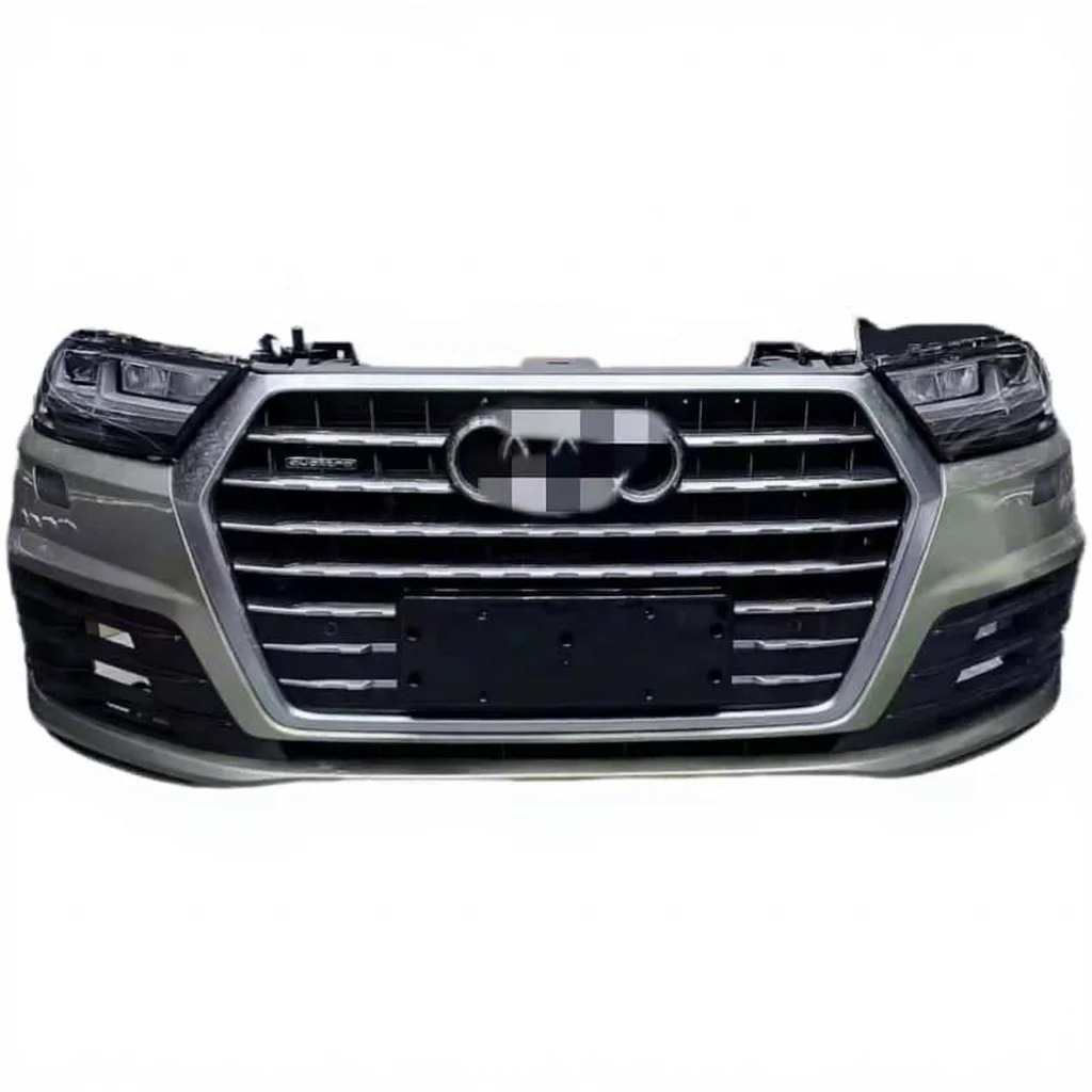 FOR Q7 2015-2020 Front Bumper Kit with Headlight Electronic Fan Radiator Geshan Sports Nose  Accessories for Cars