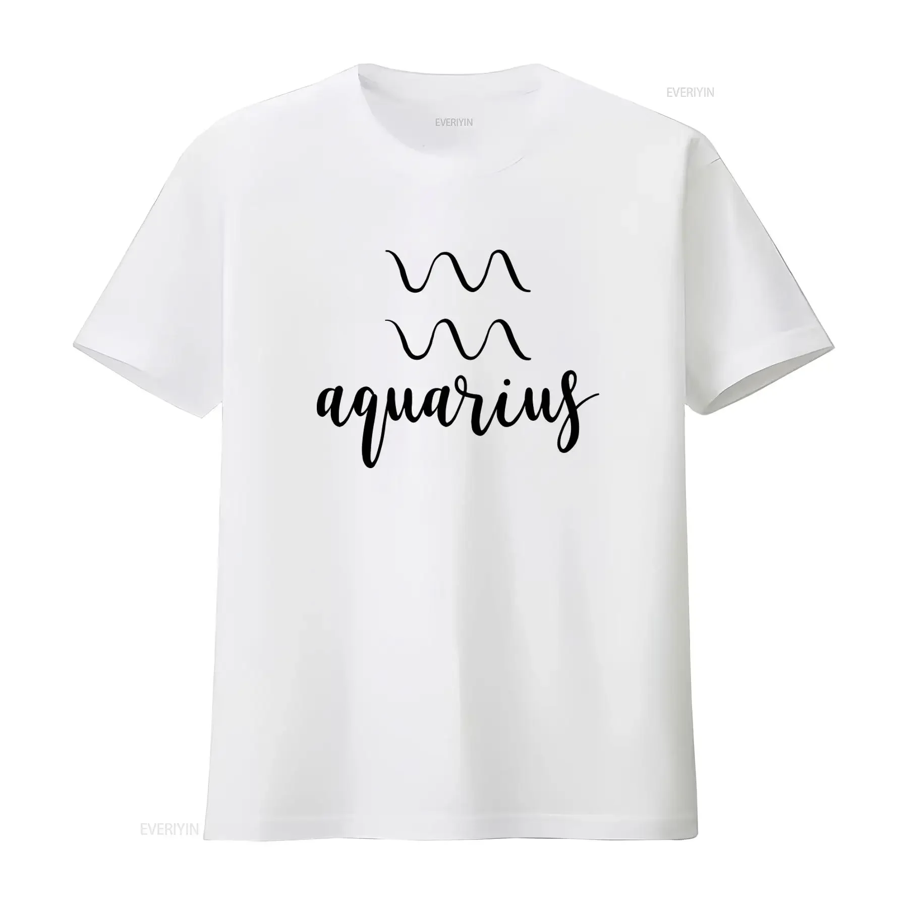 Aquarius T Shirt for Women Stylish Horoscope Outfit with Zodiac Birth Sign Design vintage Washed streetwear Comfortable graphic