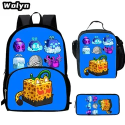 3Pcs Set Cartoon School Backpacks with Lunch Bag Pencil Case for Grade 1-3,Light weig Cartoon School Bags for Kindergarten