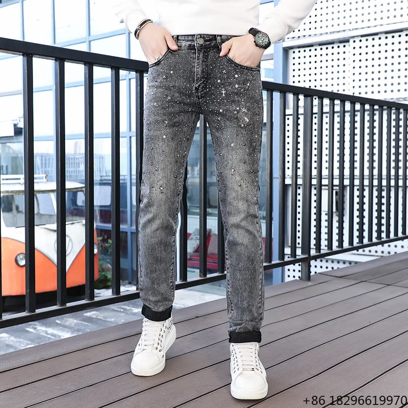 OEM Clothing High-quality Men's Slimming Jeans Hot Fashion Pencil Pants Casual Pants Classic Custom Straight Jeans