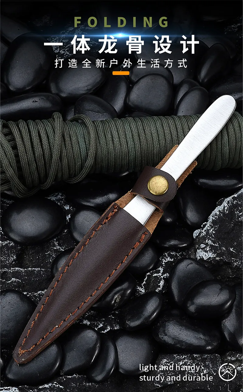 Edelstahl Teemesser Teeset Pu'er spezielles Kung Fu Teebrauwerkzeug Teennadel Teezeremonie Zubehör mit Lederetui – Detail 3