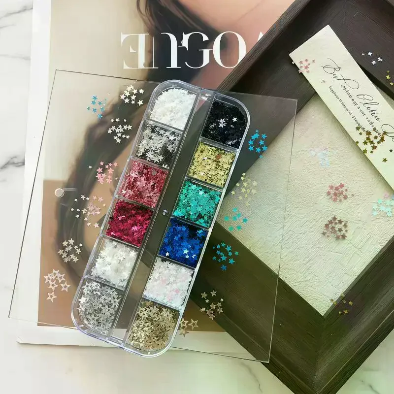Five-pointed Star Nail Art Glitter Colorful Sequin for Home Manicure Professional Nail Design