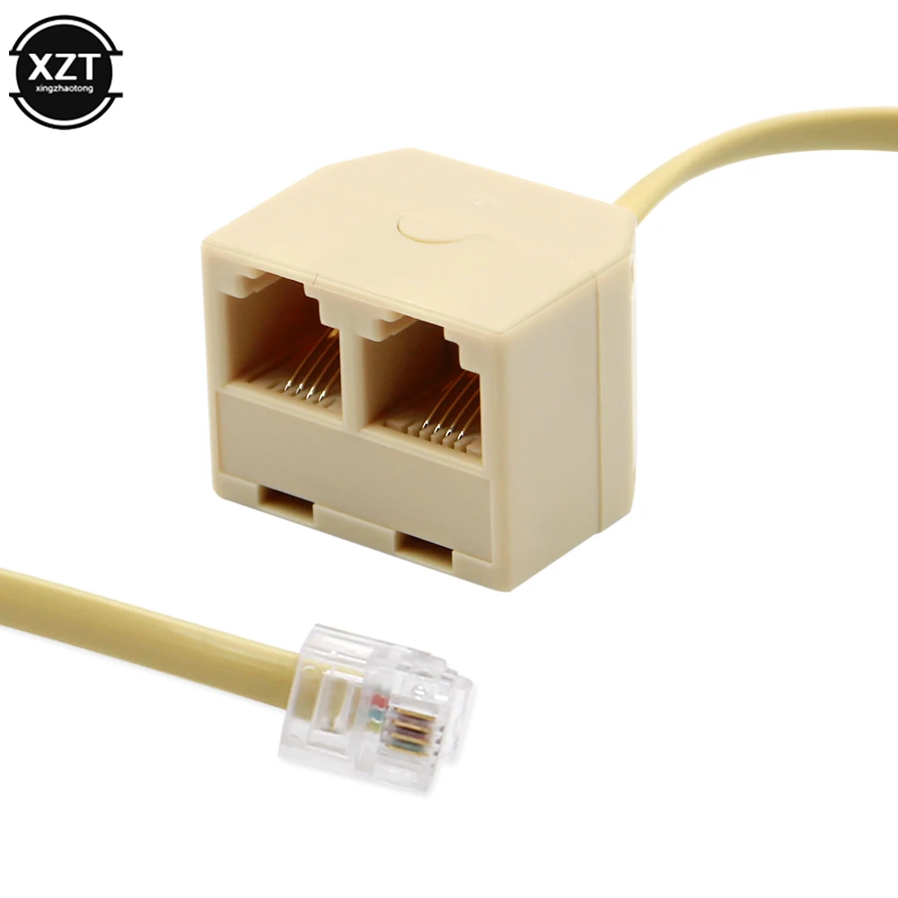 ダブルソケット-女性用スプリッター,rj11,アダプター1〜2,電話ケーブル,cat3,6p4cコネクタ