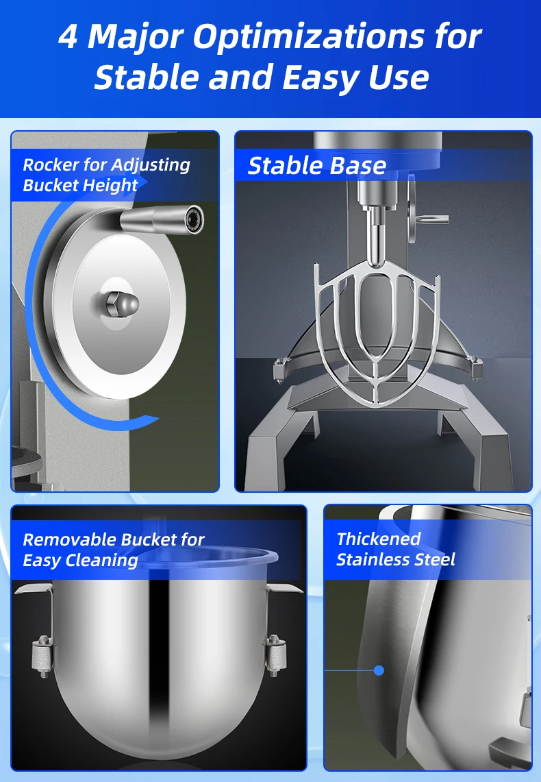 高品質業務用厨房食品ミキサー電動生地ミキサー機工業用ベーカリーブレンダースタンド生地ミキサー
