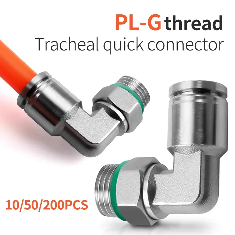 

PL 304 Stainless Steel G Thread Pneumatic Quick Fitting Coupling 1/8" 1/4" 3/8" 1/2" External Thread Trachea Hose Connector