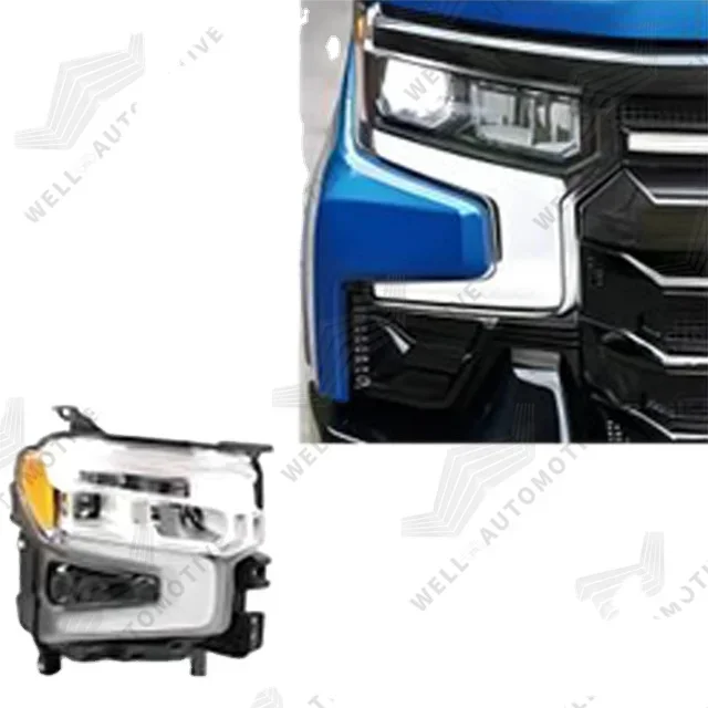 Good Quality Aftermarket ABS Headlights Accessories LED Head Lamp Black Head Light For silverado 1500 2022+