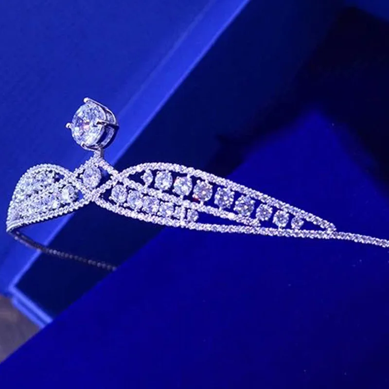 

Top Cubic Zirconia Bridal Tiara CZ Wedding Crown Queen Princess Pageant Party Headpieces Bridesmaids Women Hair Jewelry