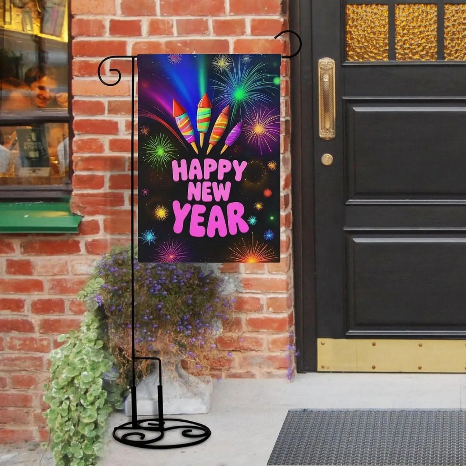 Happy New Year Garden Flag 12x18 Inch Double Sided, Small Yard All Season Outdoor Decoration LLO LLX uui