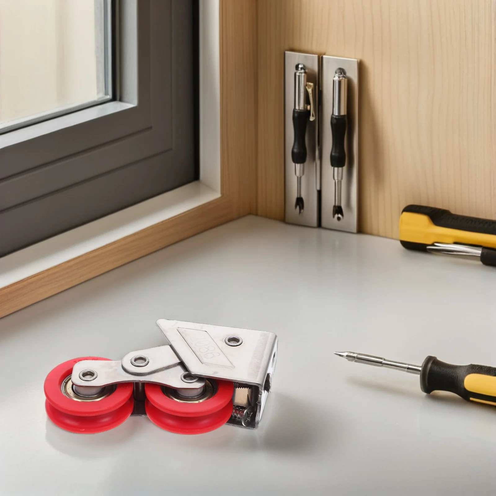 

2Pcs Heavy Duty Door Installation Wheels Stainless Steel Double Roller Sliding Glass Door Rollers Replacement for Patio Window