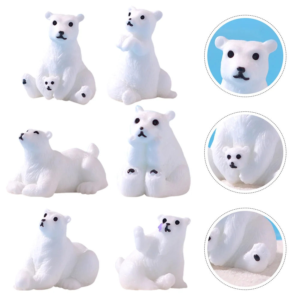 12pcs Mini Bear Figurines Resin Bear Figures Miniature Bear Decors Scene Layout Decors miniature bear figurines