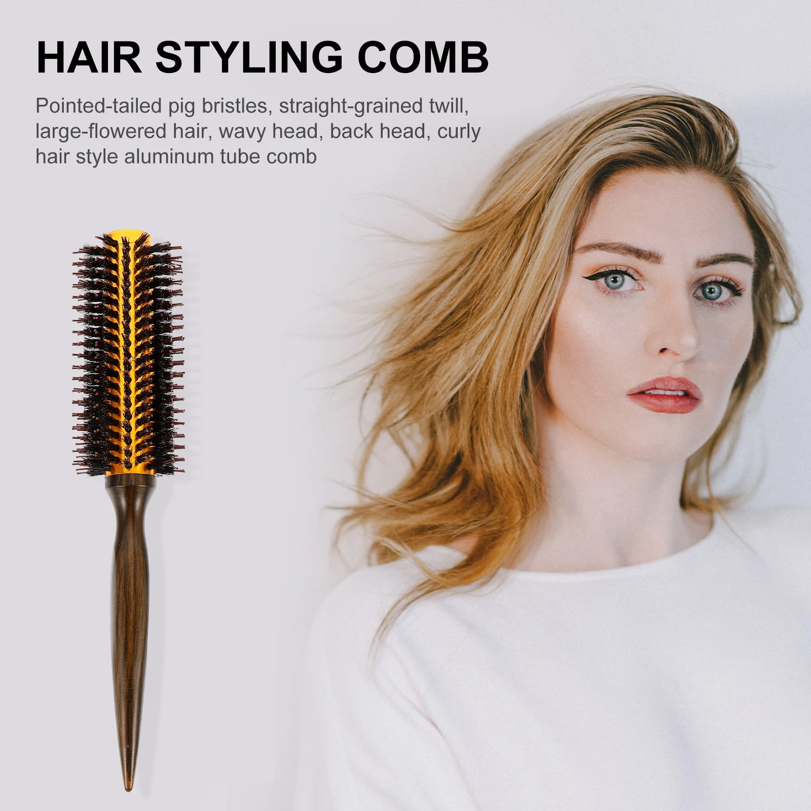 

Цилиндрическая деревянная парикмахерская расческа для вьющихся волос, расческа для укладки волос, массаж волос, уход за кожей головы, парикмахерская, личное использование, аксессуар для парикмахерской