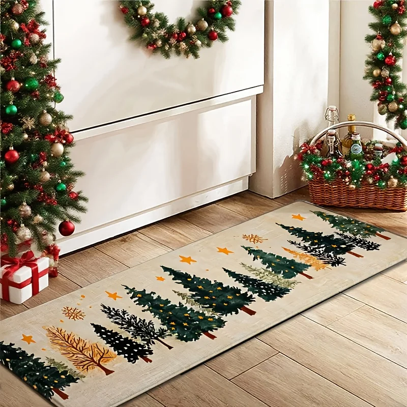 Gothic Winter Wood Gnome Tree Bedroom Living Room Laundry Floor Mat Entryway Area Rug Kitchen Runner Rug Anniversary Home