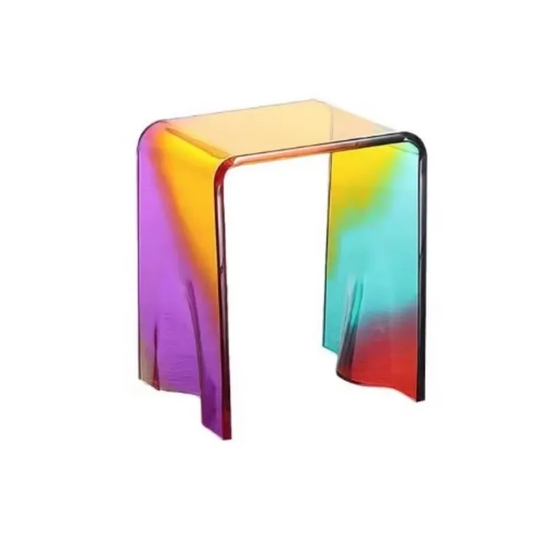 Modern rainbow acrylic coffee table colorful living room furniture side table