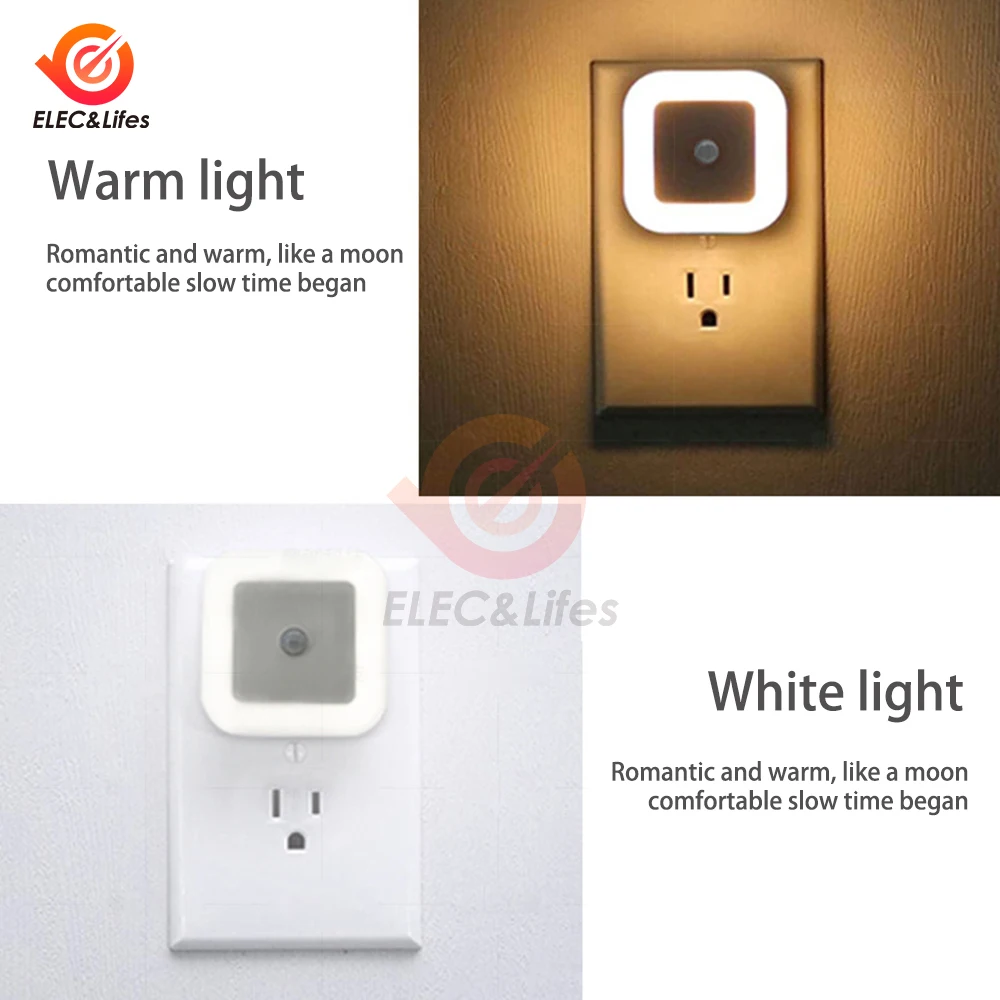 Home Night Light With EU/US Plug Switch LED Night Lamp Wall Lights For Home WC Bedside Lamp For Hallway Pathway 110V 220V