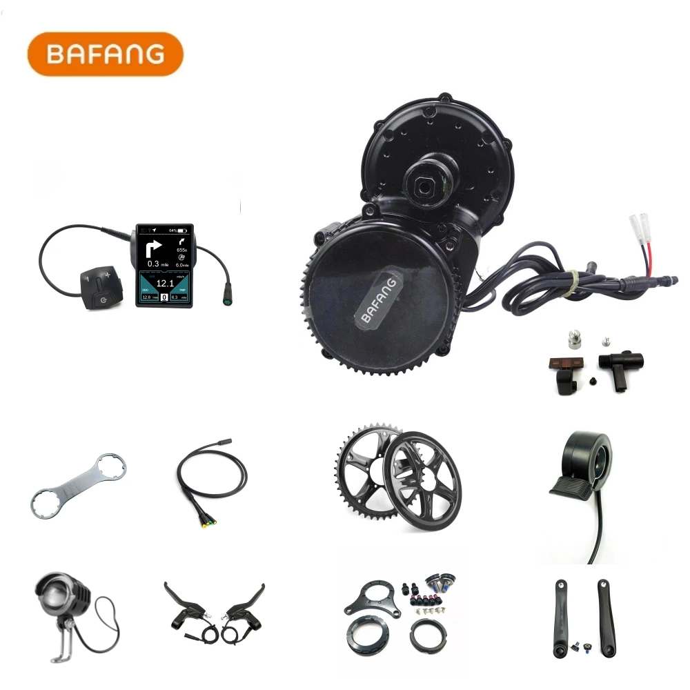 Bafang 전기 자전거 변환 키트, 미드 드라이브 모터, BBS02, BBS02B, 500W