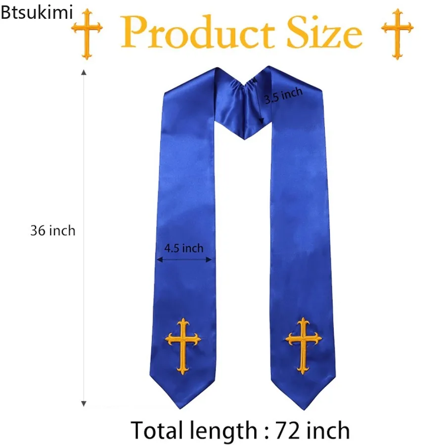 Adult Shawl Double Side Clergy Priest Stole High-end Embroidered Cross Wedding Church Choir Honor Shawl for Sacramental Occasion