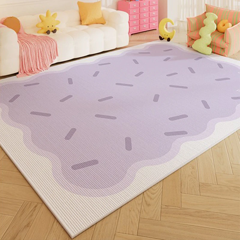 

Living Room Carpet Non-slip Waterproof and Dirt-resistant Floor Mat Purple Wave Dot Rug Large Size Home Decoration Mats 거실 카펫