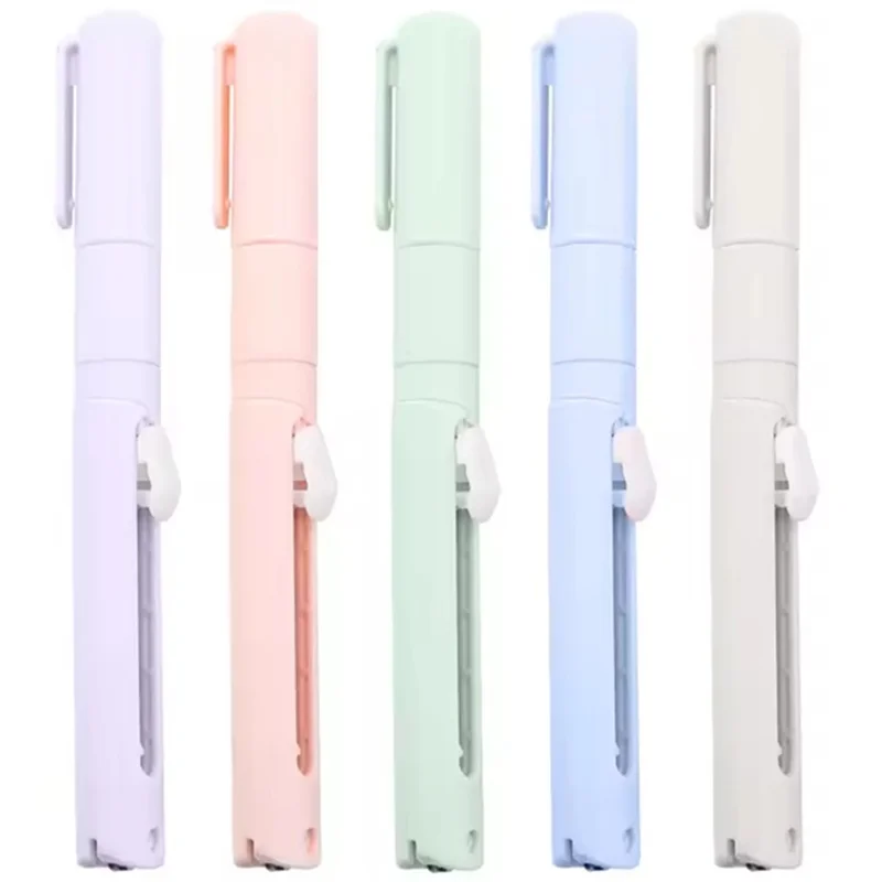 2-In-1 Mini Foldable Scissors With Engraving Knife Paper Cutter Portable Utility Cutting Tools For Office Art School Supplies