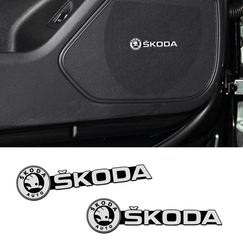 Car Audio Decorate 3D Aluminum Badge Emblem StickersFor Skoda Octavia 1 2 3 A4 A5 A7 A8 MK1 MK2 Kodiaq Superb 3 Karoq Fabia 1