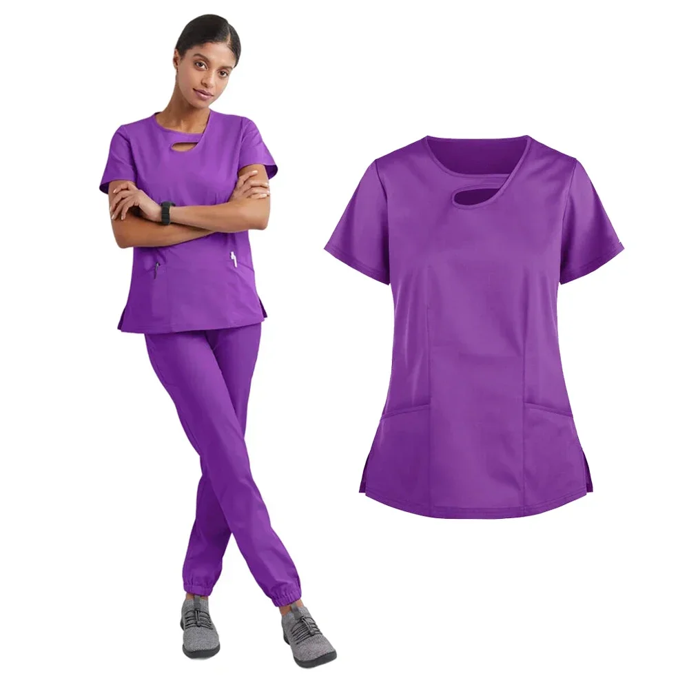 Wholesale Nursing Sets Stretch Beauty Salon Workwear Medical Surgical Uniforms Pet Hospital Doctor Scrubs Suit Nurse Accessories