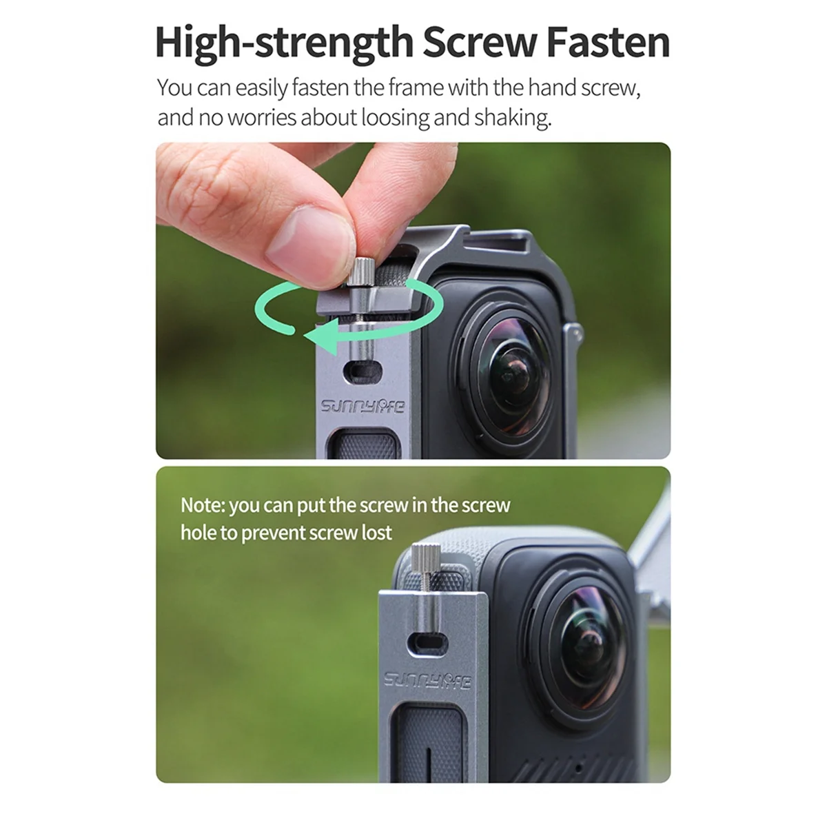 

【Lowest-Price!】SUNNYLIFE Camera Rabbit Cage for Insta360 X4 Aluminum Rabbit Cage Expansion Bezel Dual Cold Shoe Port Camera Case