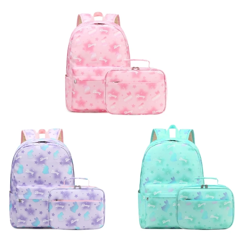 Conjunto mochila con estampado 2 uds., bolsa libros para niños, mochila para escuela primaria, estudiante primaria