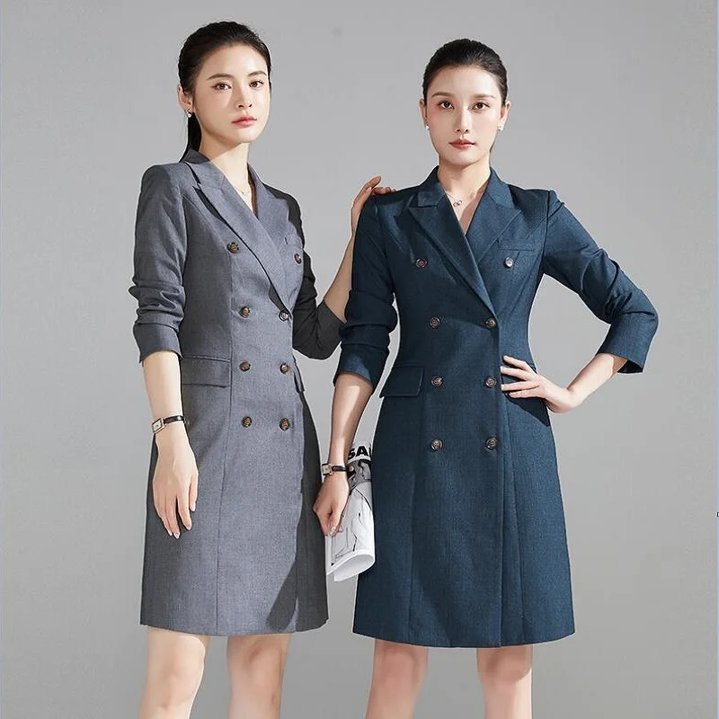 Professional Advanced Sense Commuter Suit Host Formal Dress Spring Autumn Aviation Corporation Elegant Fashion Work Uniform