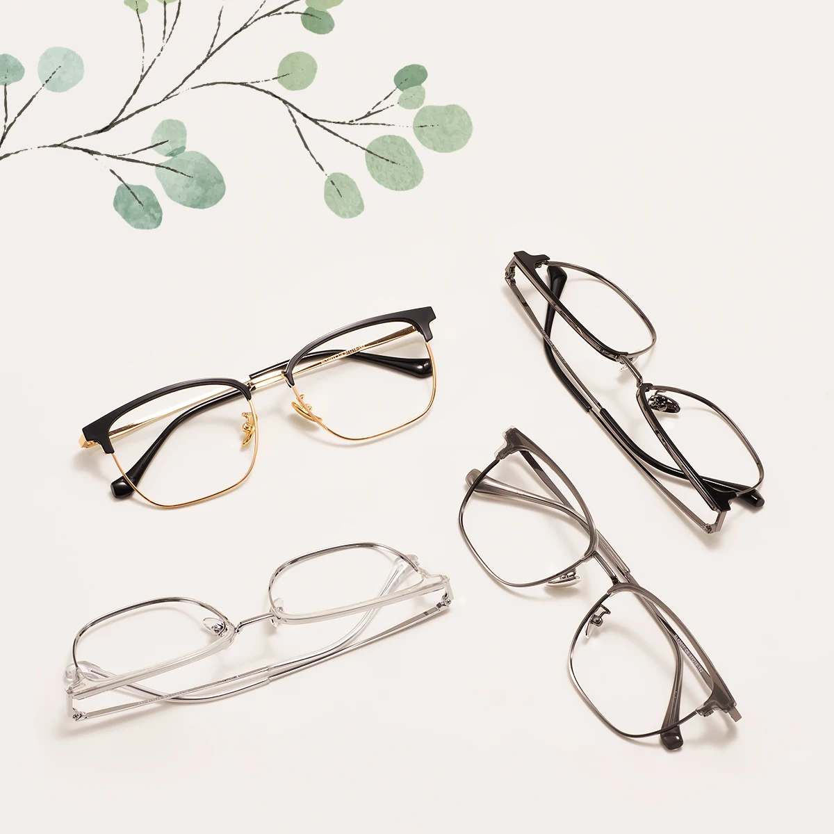 Men Fashion TR90 Browline Square Eyeglasses Frame Classical Rectangle High-quality Spectacle For Medical Prescription Lenses