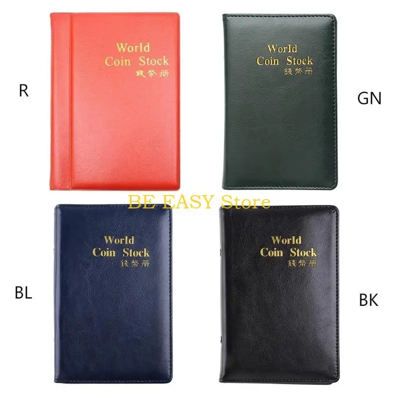 E28F 60 Pockets Money Book Coin Storage Album Coins Holder Collection Books PVC Material Coin Collection Books for Coin