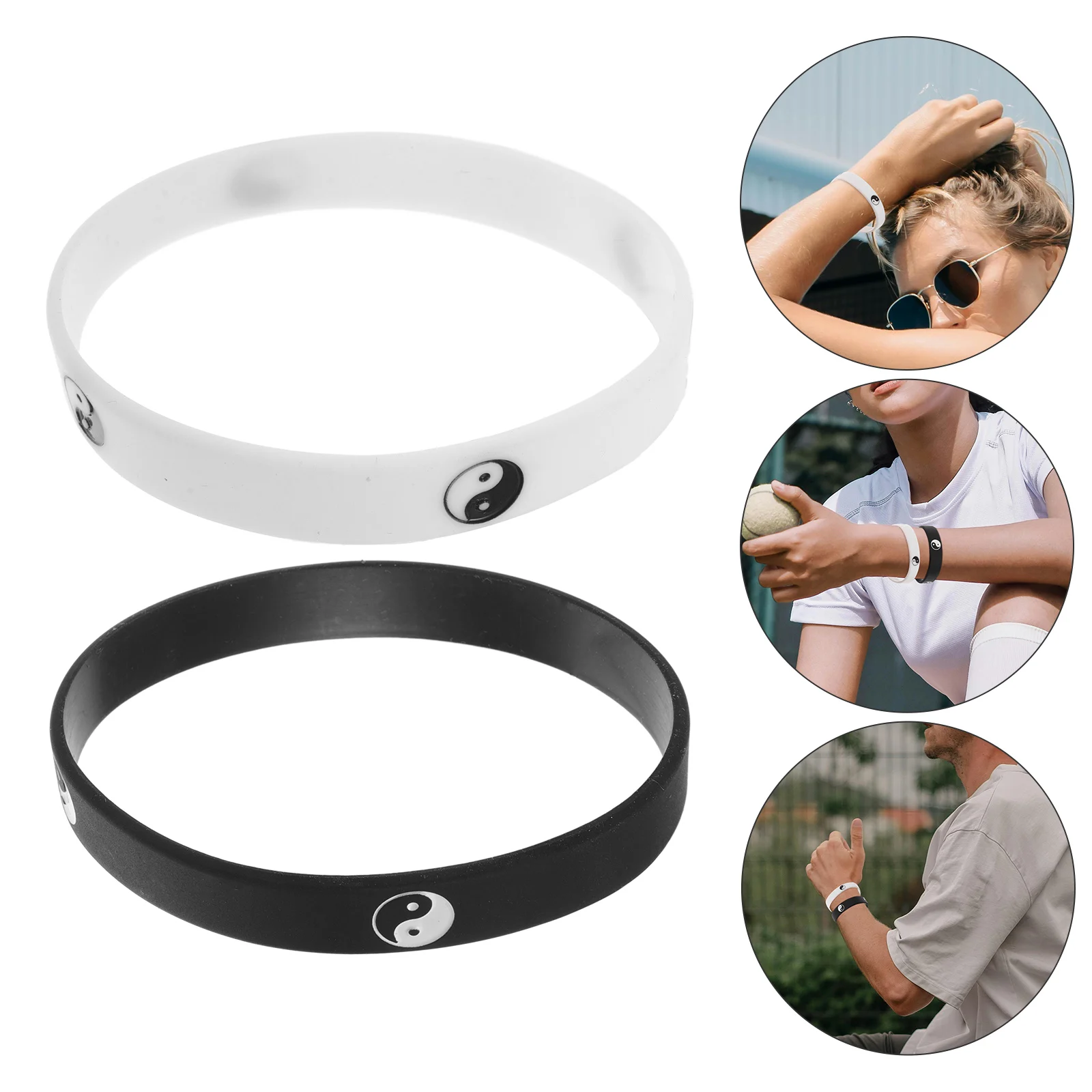 

2pcs Silicone Wristbands Comfortable Style Friendship Bracelet For Couples Matching Stuff Sports Band Gym Running