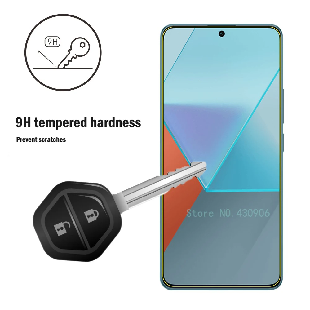 Para Xiaomi Redmi Note 13 Pro 5G Protector de pantalla desbloqueo de huellas dactilares cobertura de pantalla película de vidrio templado transparente borde 9H