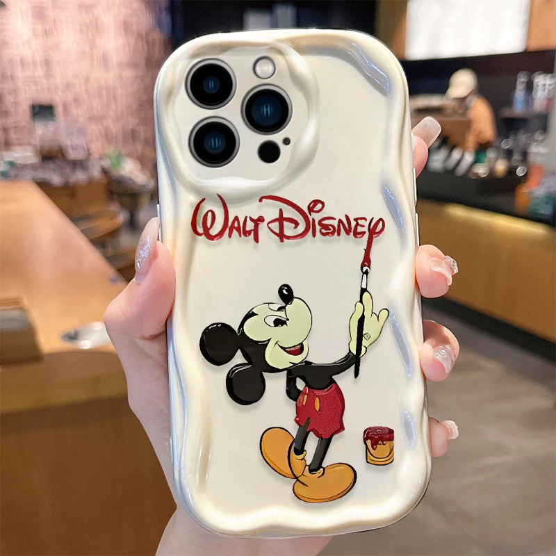 Disney Mickey Donald Duck Wave Case for iPhone 16 15 14 Pro Max 13 12 Mini 11 XS X XR 8 7 Plus SE 2022 2020 Soft Cover Funda