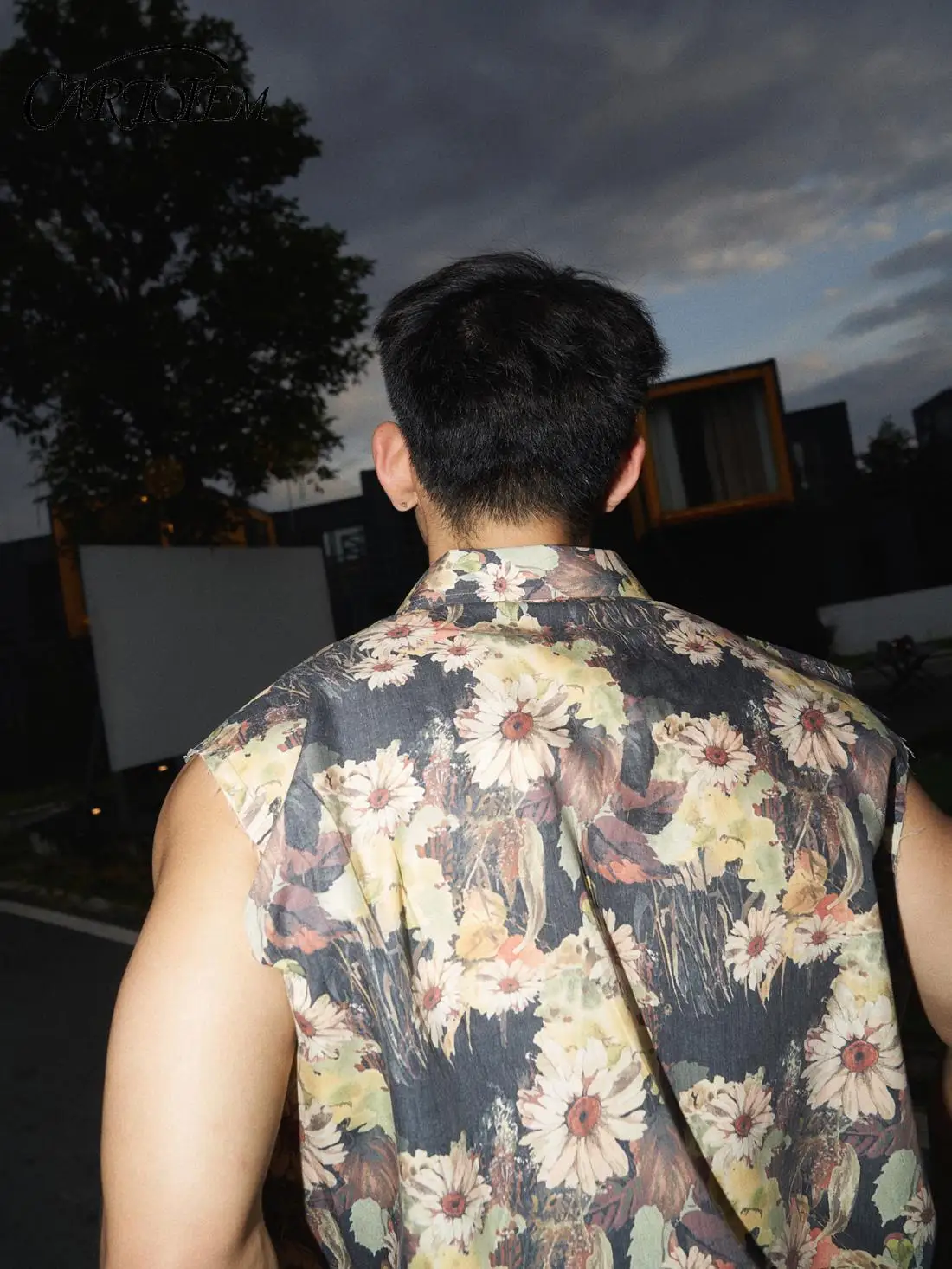 

Men's New Summer Loose Vest Personality Full Print Floral Cuban Collar Double Pocket Sleeveless